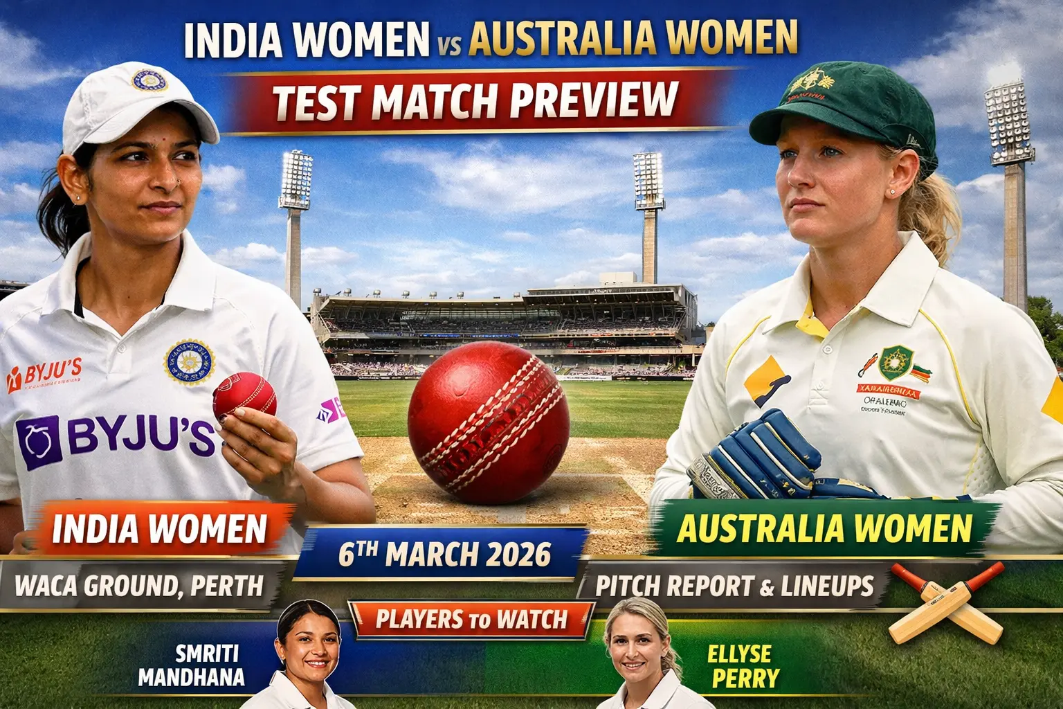 India Women vs Australia Women Test Match Preview: Full Match Guide, Pitch Report & Probable Lineups